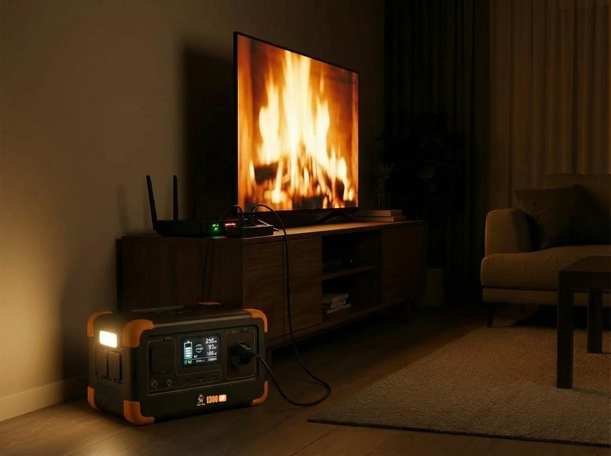 Solar Wise E500 LFP – Evde Televizyon İçin Taşınabilir Güç İstasyonu Solar Wise E500 LFP taşınabilir güç istasyonu ile evde televizyon çalıştırma